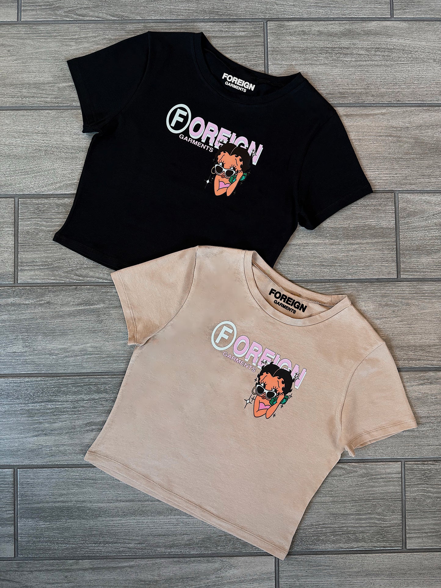 "Black Betty Boop" Crop Tee