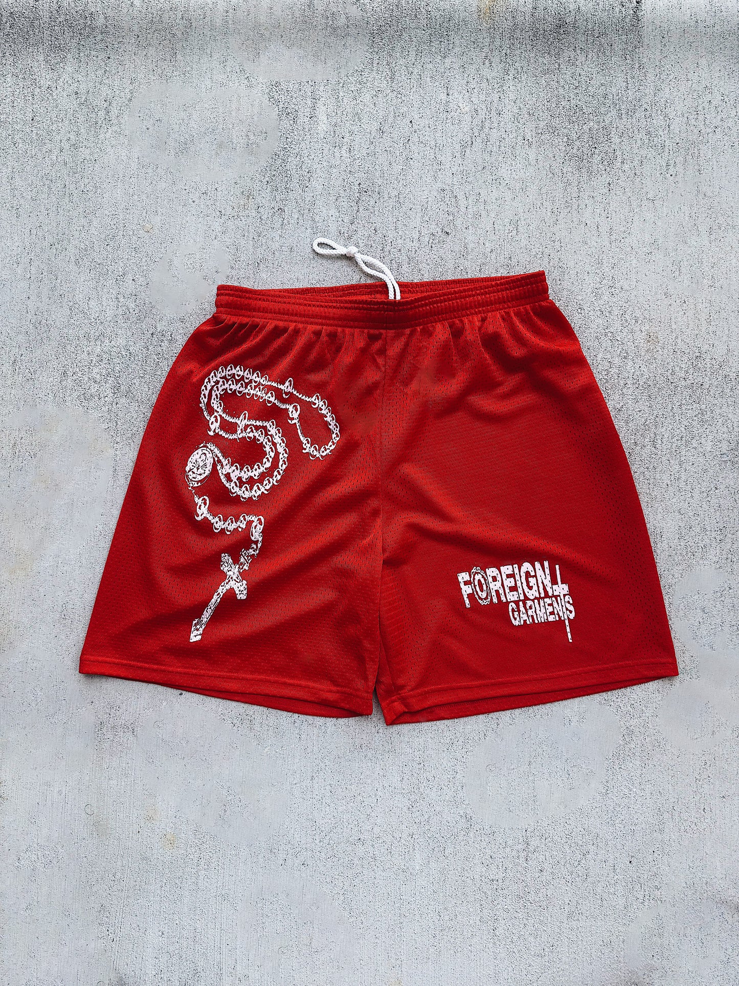 "Rosary" Shorts Red