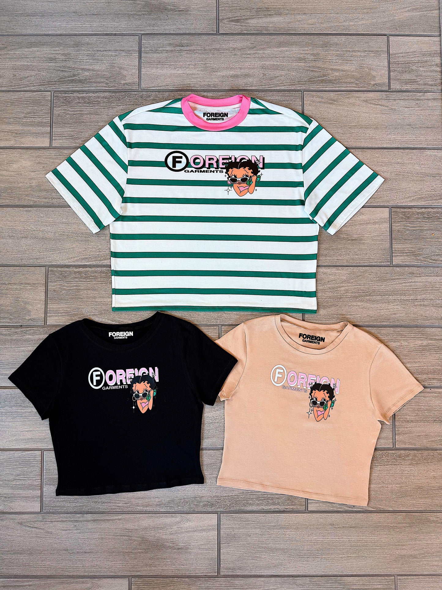 "Black Betty Boop" Crop Tee
