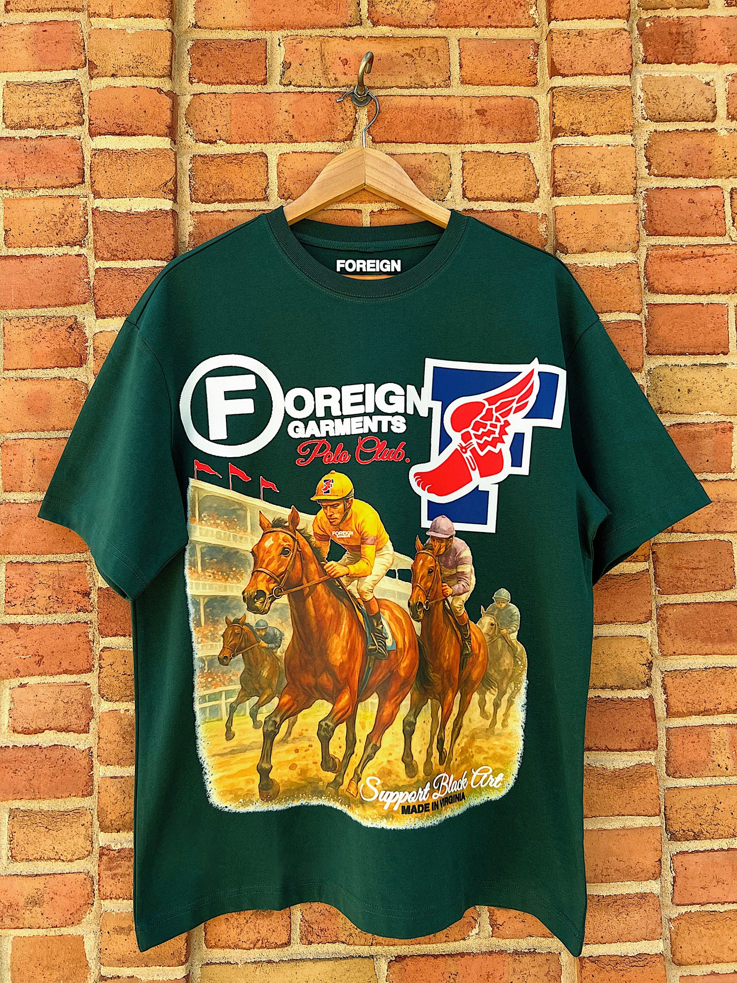 "Black Polo Club" Oversized Tee Forest Green