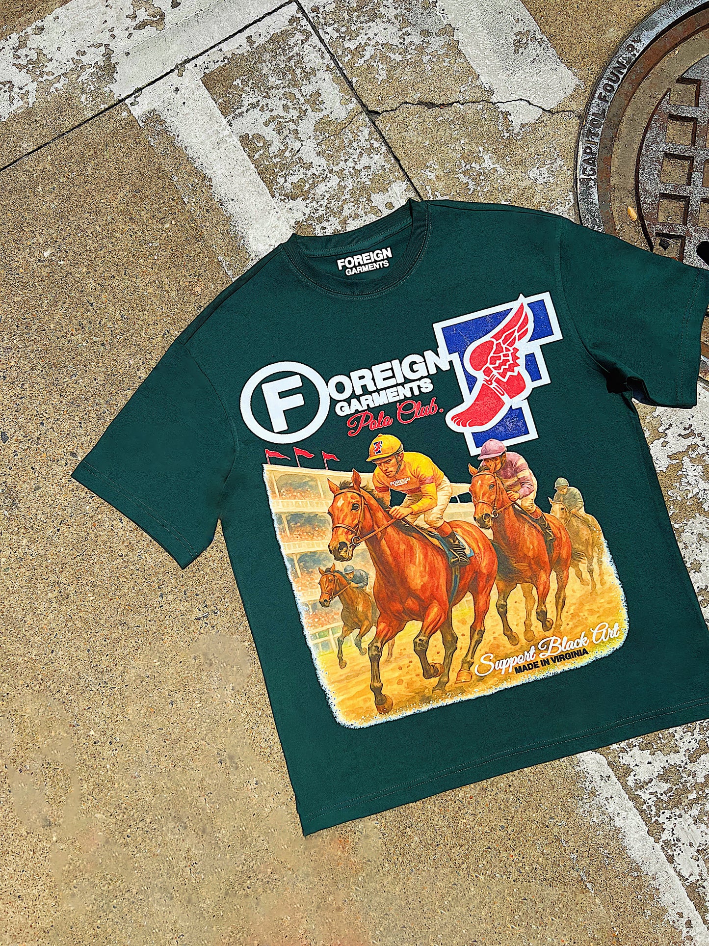 "Black Polo Club" Oversized Tee Forest Green