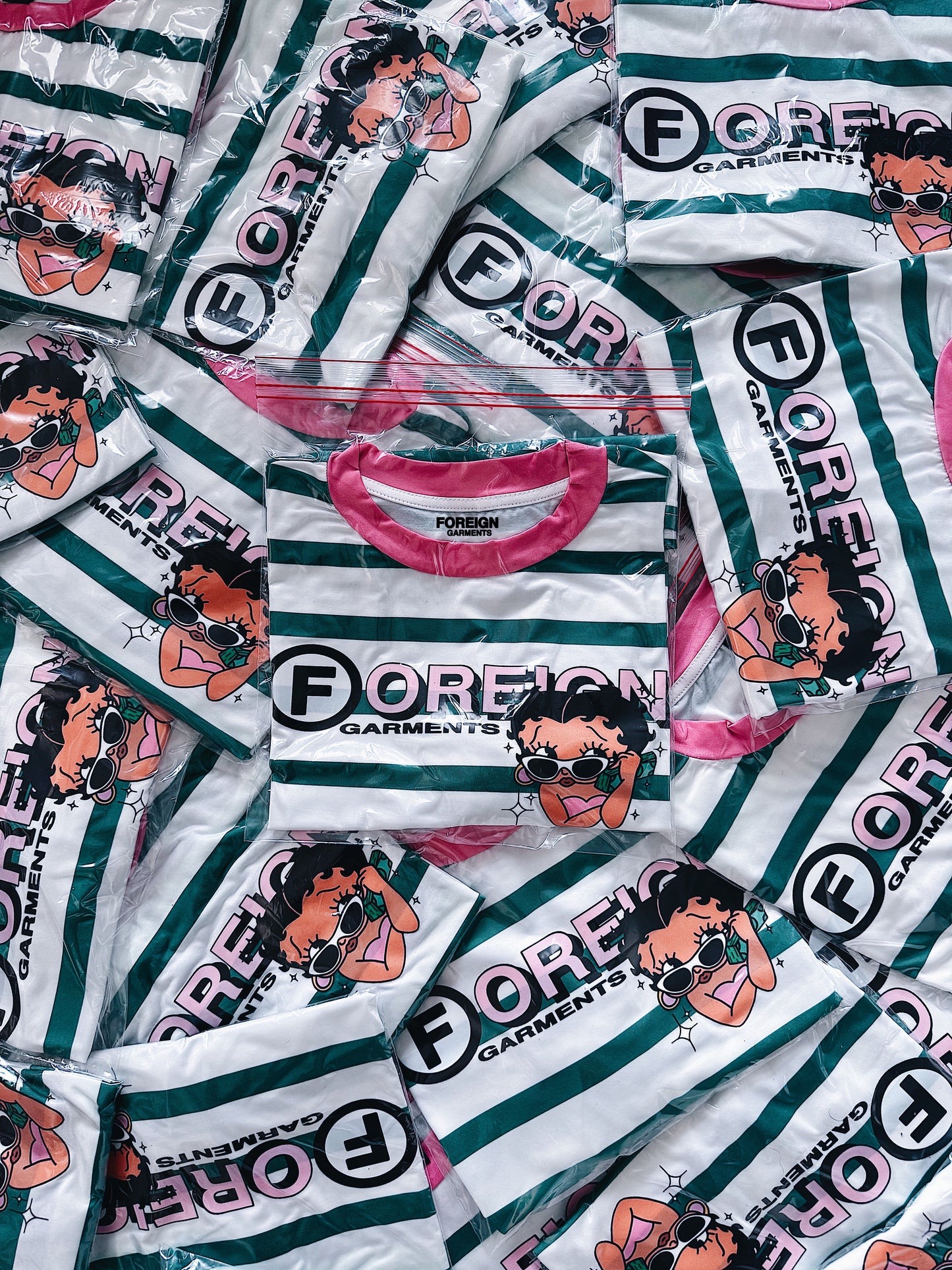 "Black Betty Boop" Striped Tee