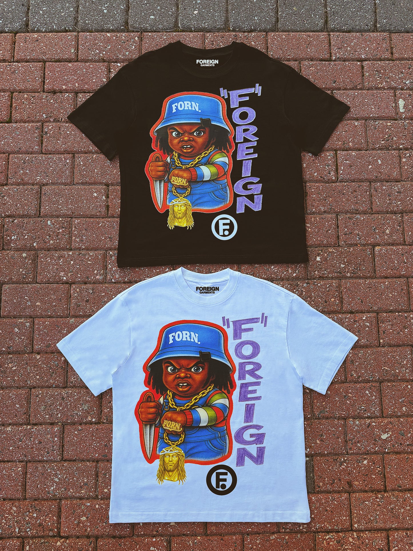 "Black Chucky" Tee White