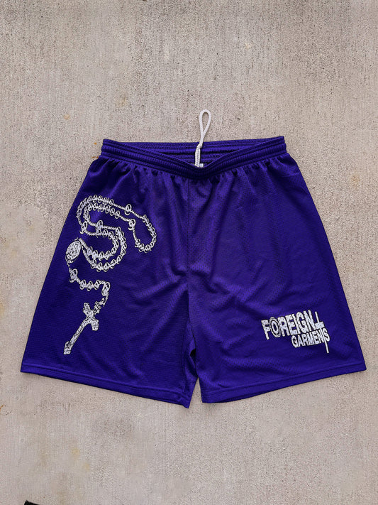 "Rosary" Shorts Purple