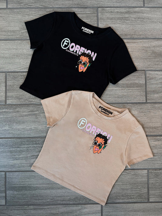 "Black Betty Boop"  Crop Tee
