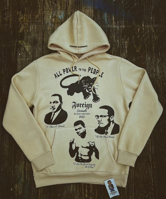 "Black History" Collection Hoodie Tan