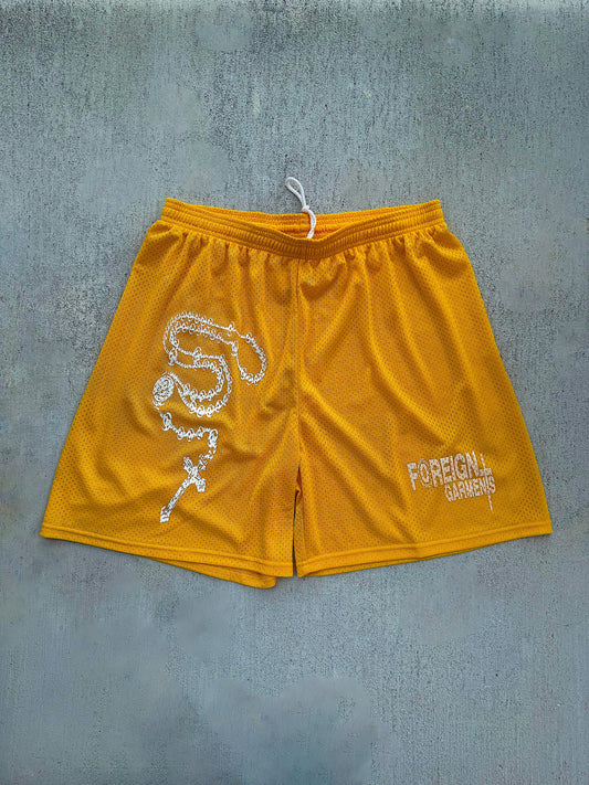"Rosary" Shorts Yellow & Grey