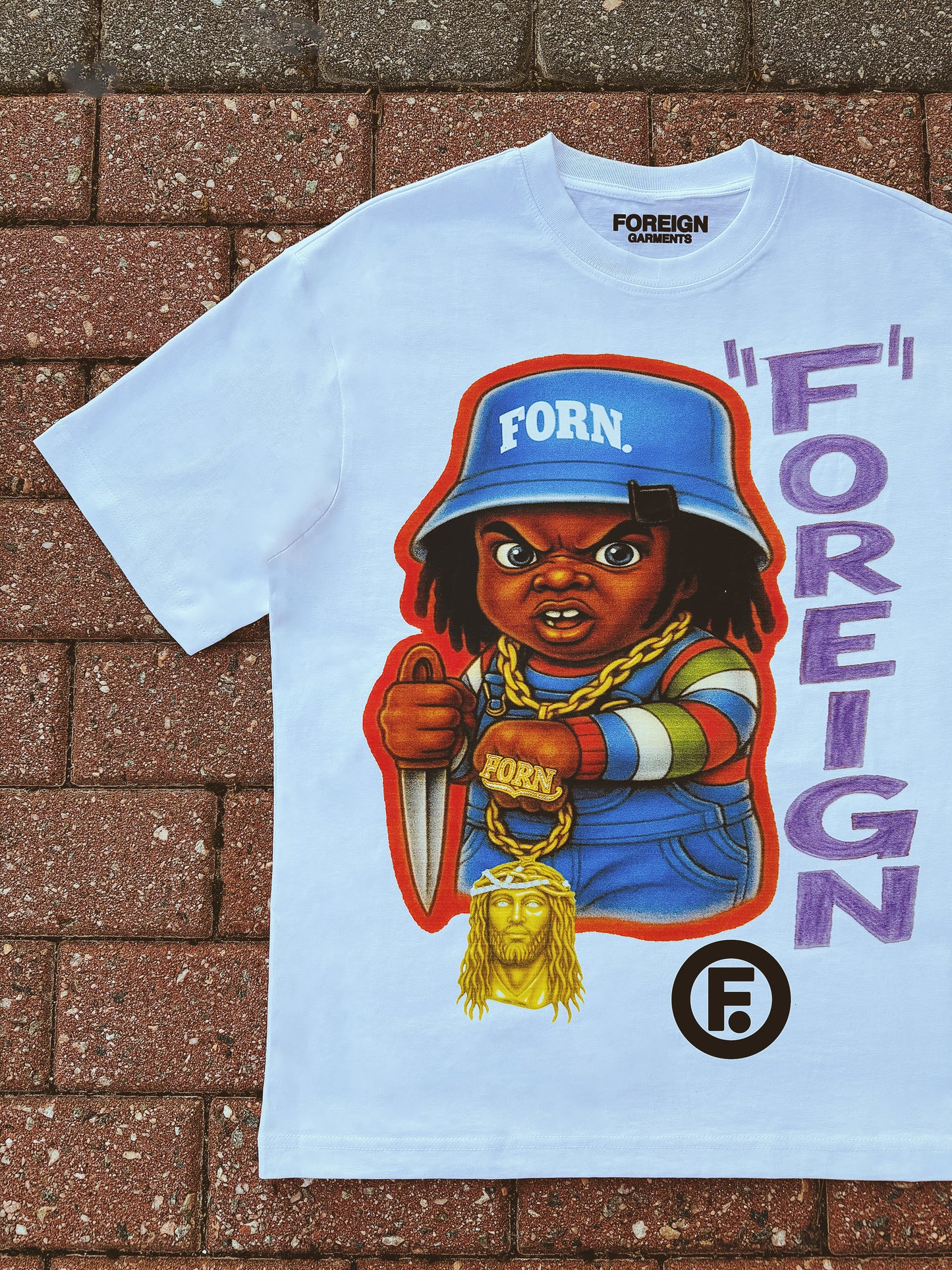 "Black Chucky" Tee White