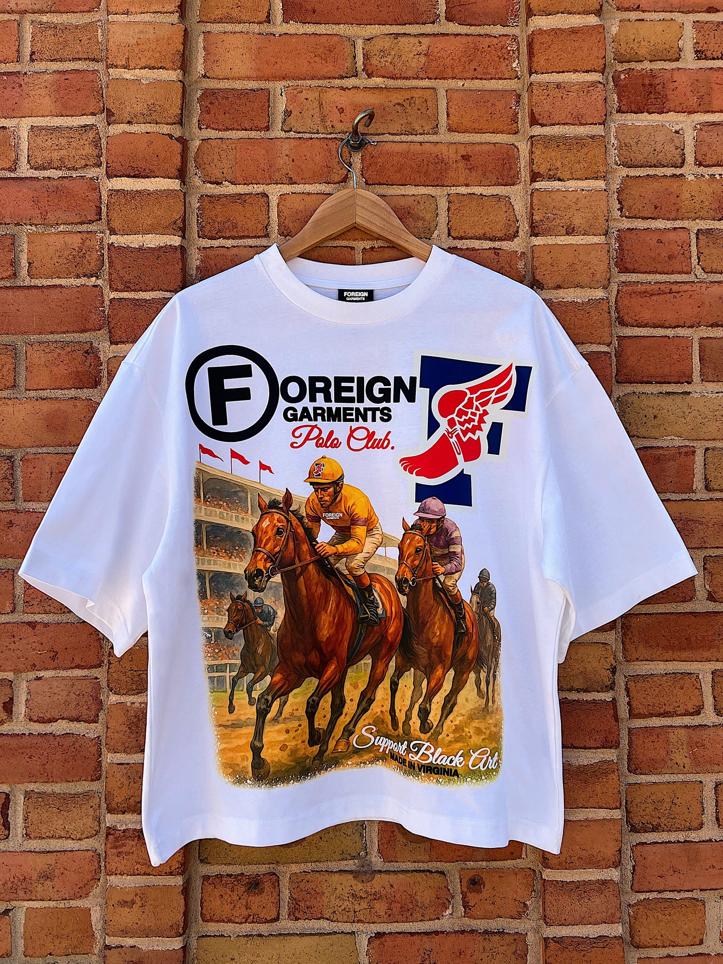 "Black Polo Club" Oversized Tee White