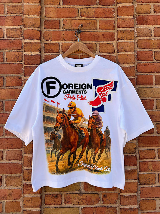 "Black Polo Club" Oversized Tee White