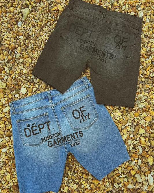 "Department of Art VA x Foreign Garments" Denim Shorts