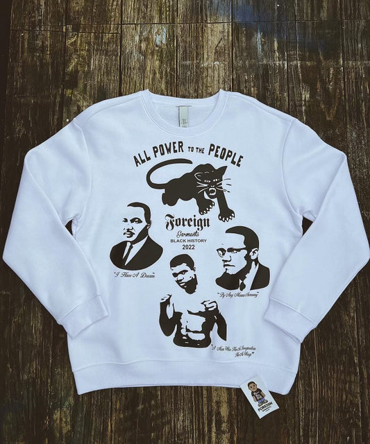 "Black History" Collection Crewneck White