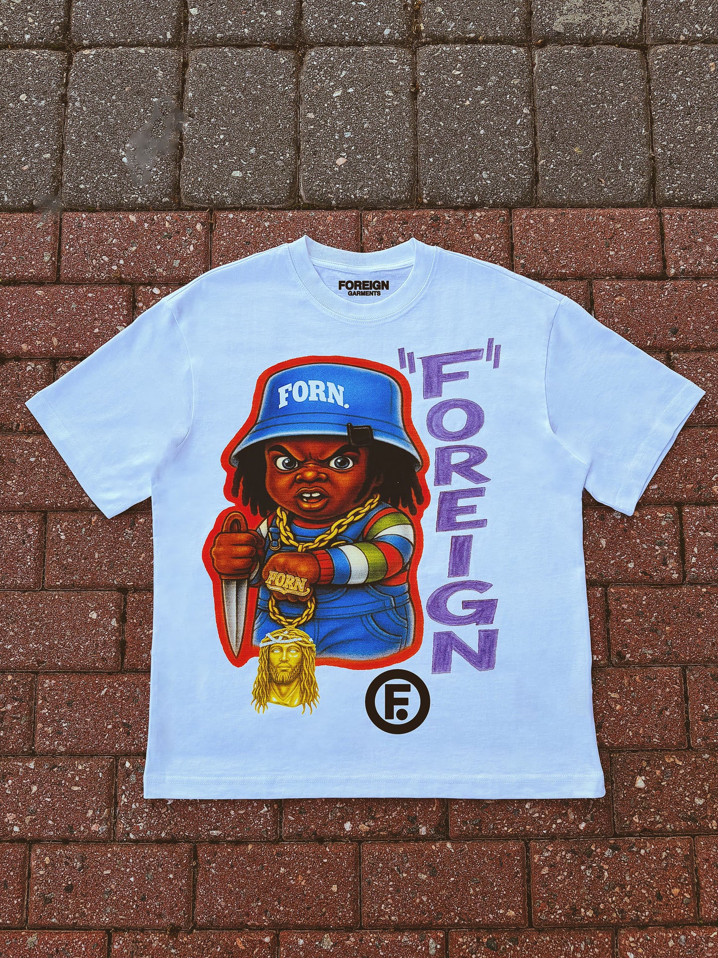 "Black Chucky" Tee White