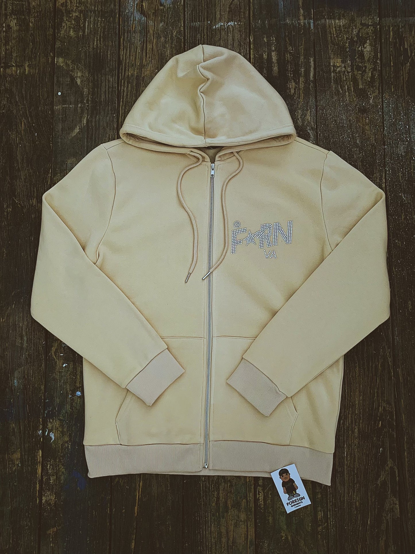 "FORN APE" Swartzki Crystal Zip Up Hoodie