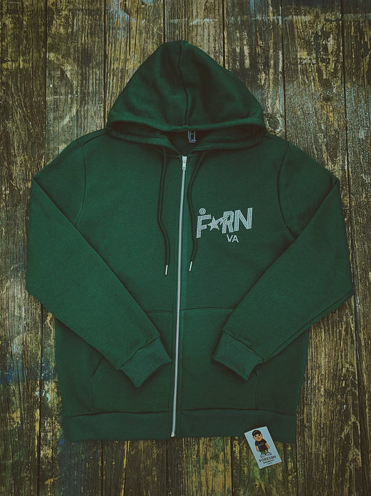 "FORN APE" Swartzki Crystal Zip Up Hoodie