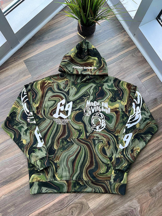 "Bootleg BBC" Hoodie Camo Swirl