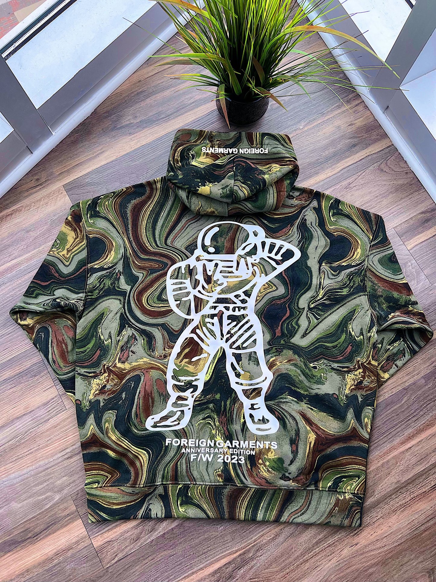 "Bootleg BBC" Hoodie Camo Swirl