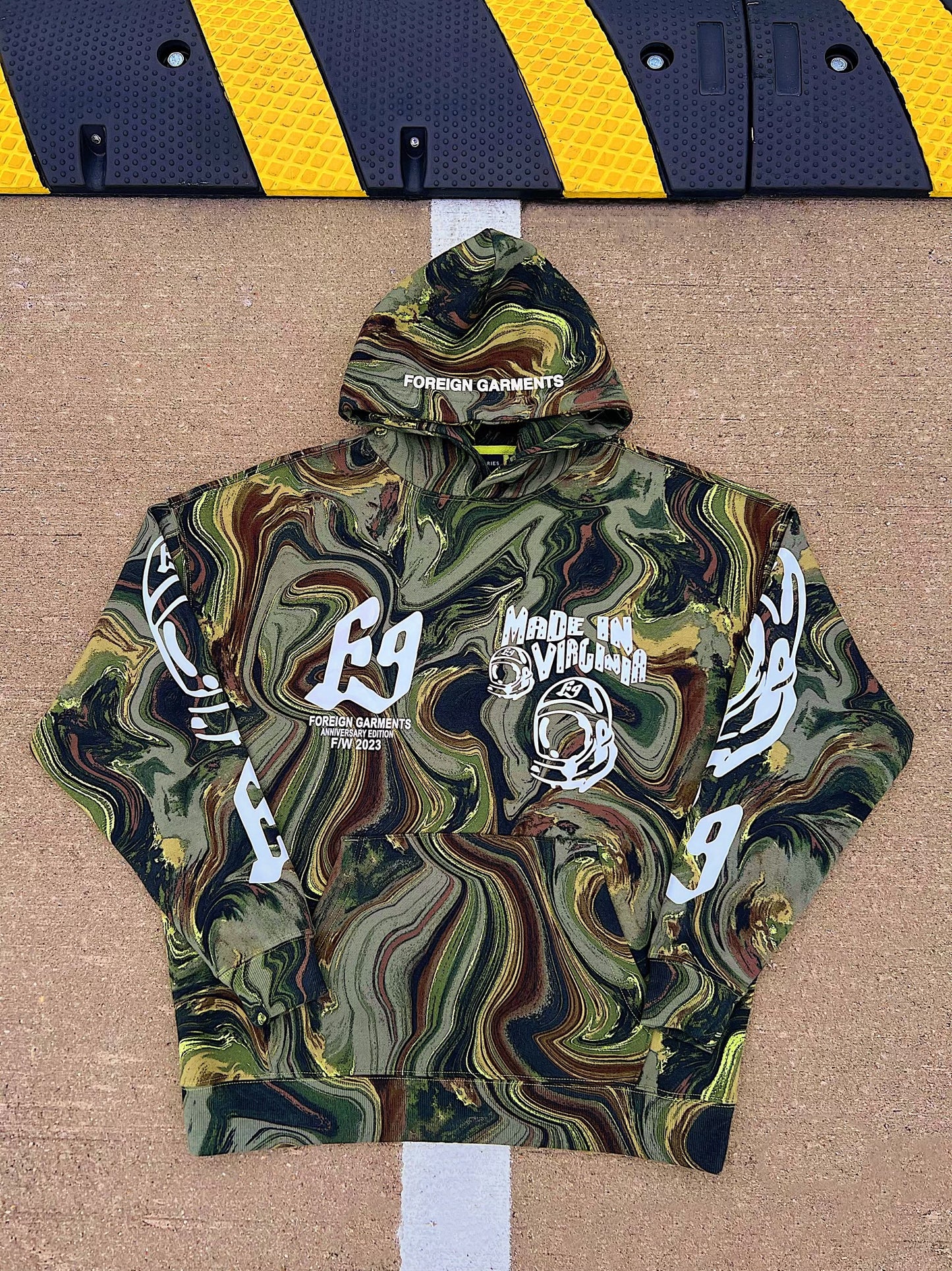 "Bootleg BBC" Hoodie Camo Swirl