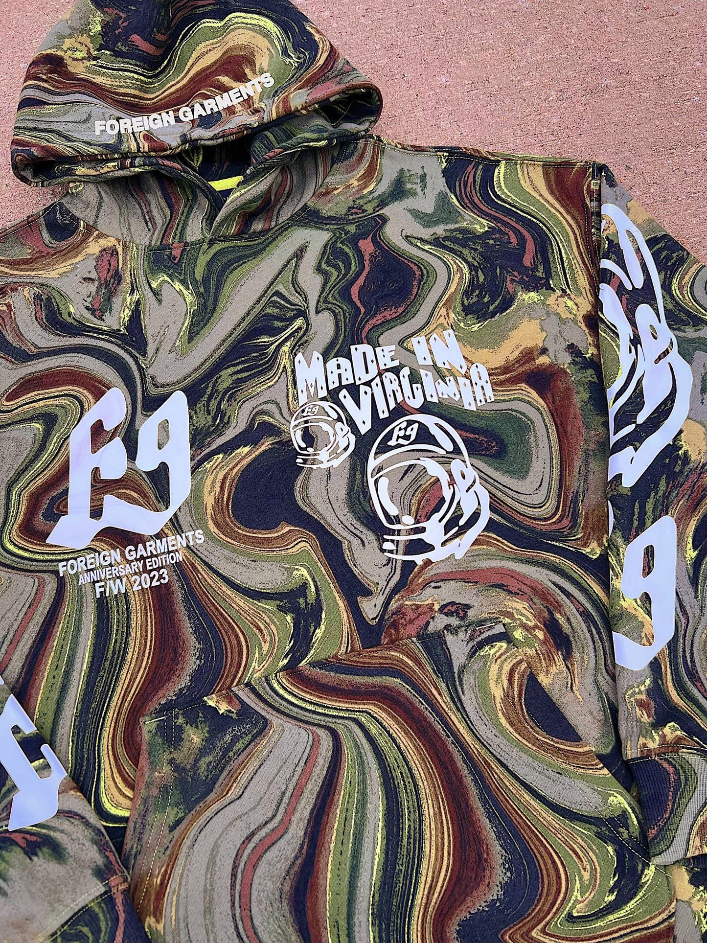 "Bootleg BBC" Hoodie Camo Swirl