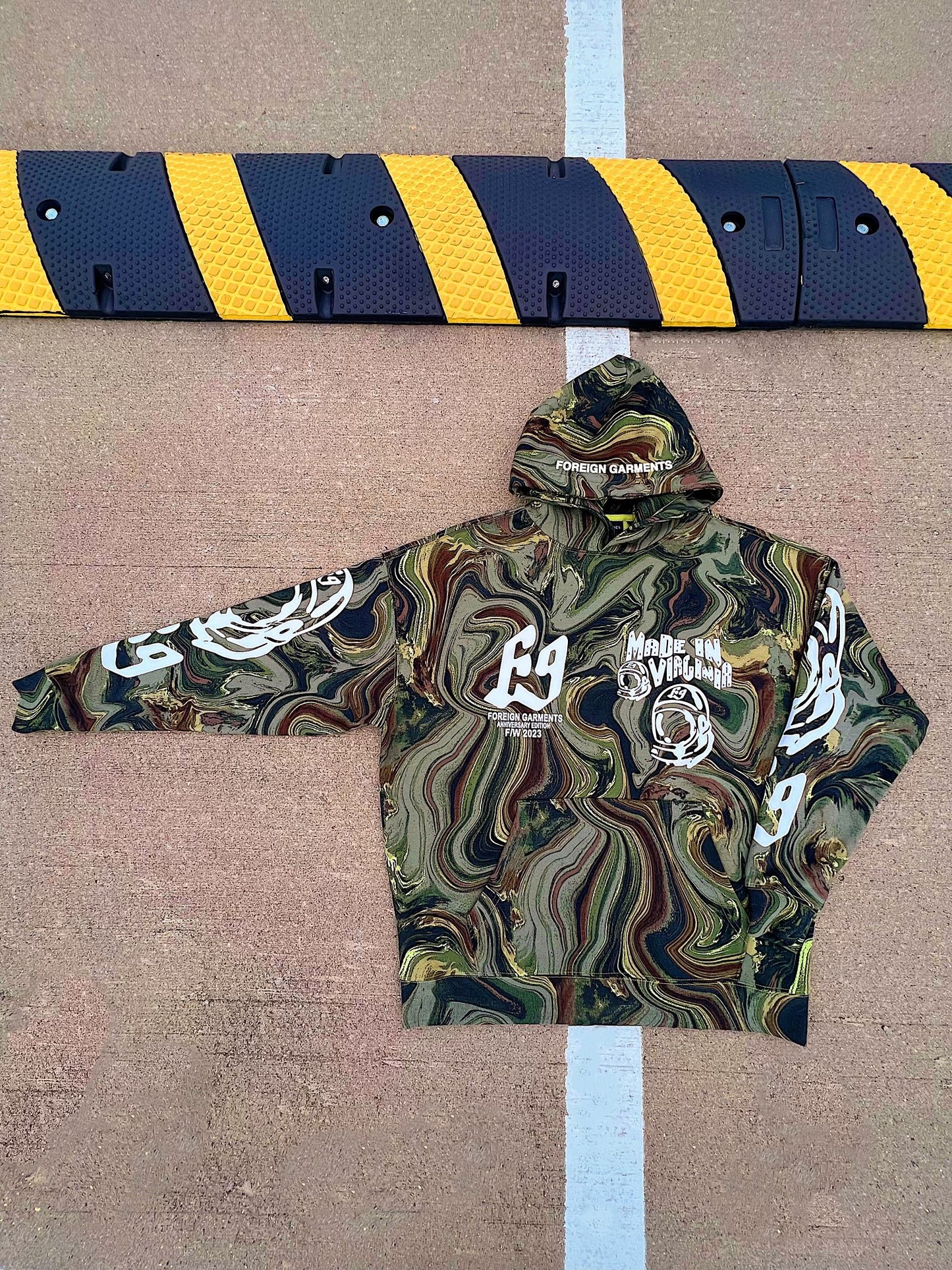 "Bootleg BBC" Hoodie Camo Swirl