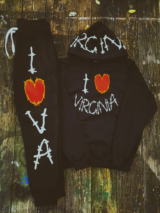 "I Love VA" Collection Sweatsuit Black