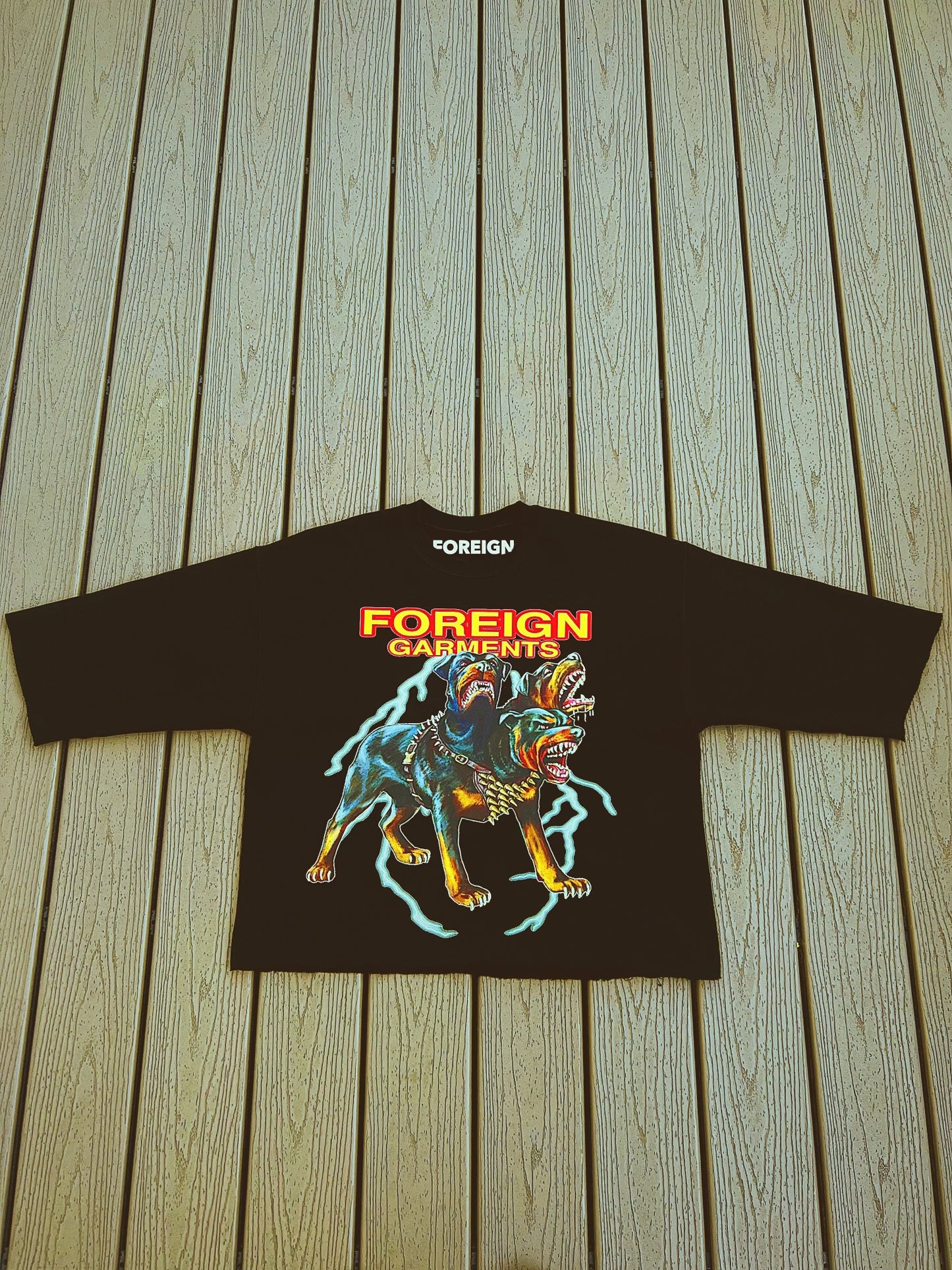 "3 Headed Dog" Oversized Crew Shirt